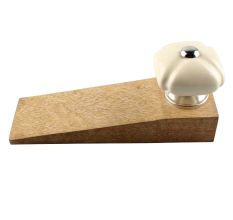Solid Cream Square Ceramic Door Stopper